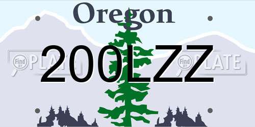 200LZZ Oregon License Plate