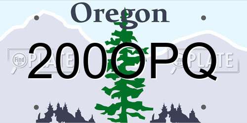 200OPQ Oregon License Plate