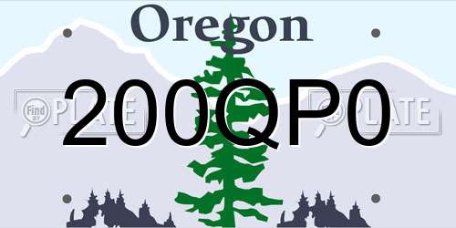 200QP0 Oregon License Plate