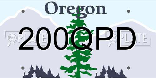 200QPD Oregon License Plate