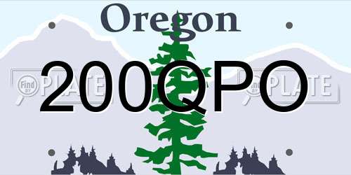 200QPO Oregon License Plate