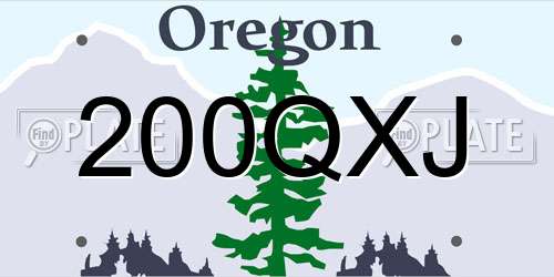 200QXJ Oregon License Plate