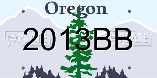 2013BB Oregon License Plate