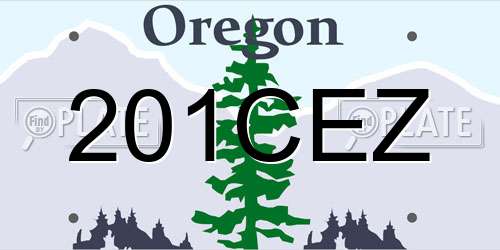 201CEZ Oregon License Plate