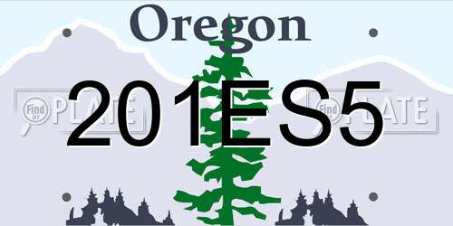 201ES5 Oregon License Plate