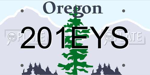 201EYS Oregon License Plate