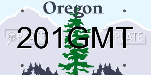201GMT Oregon License Plate