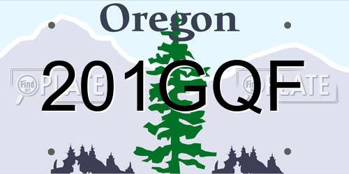 201GQF Oregon License Plate