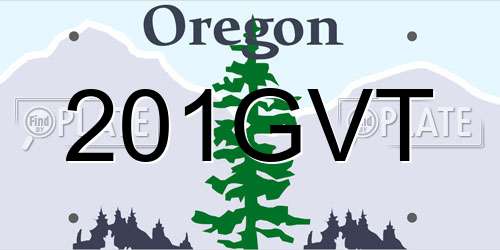 201GVT Oregon License Plate