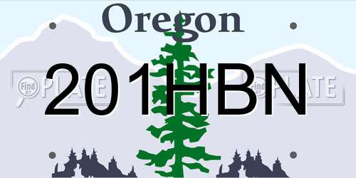 201HBN Oregon License Plate