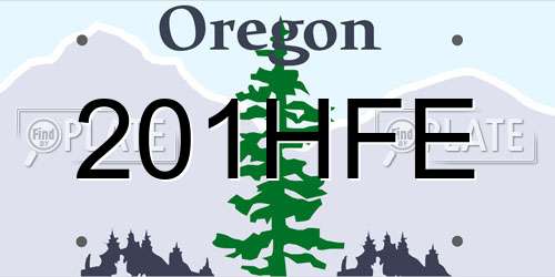 201HFE Oregon License Plate