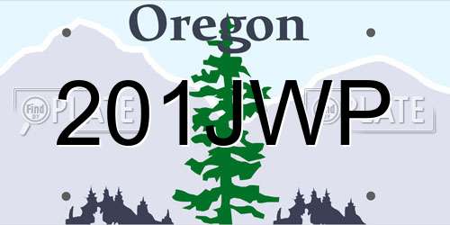 201JWP Oregon License Plate