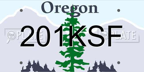 201KSF Oregon License Plate