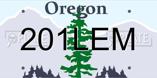 201LEM Oregon License Plate