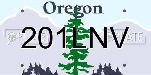 201LNV Oregon License Plate