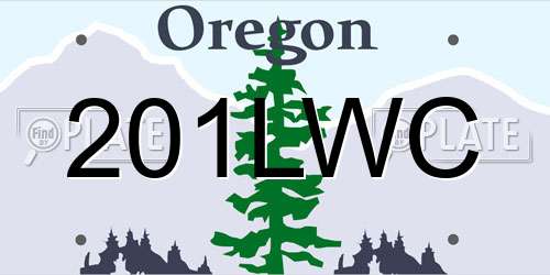 201LWC Oregon License Plate