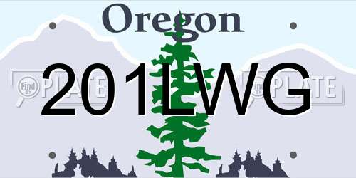 201LWG Oregon License Plate