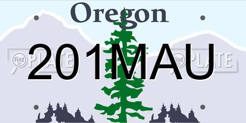201MAU Oregon License Plate
