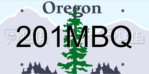201MBQ Oregon License Plate