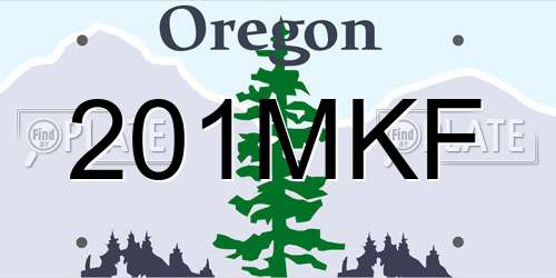 201MKF Oregon License Plate
