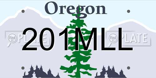 201MLL Oregon License Plate
