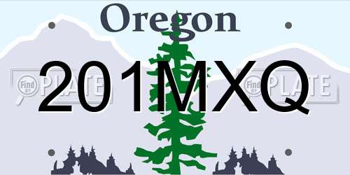 201MXQ Oregon License Plate