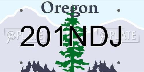 201NDJ Oregon License Plate