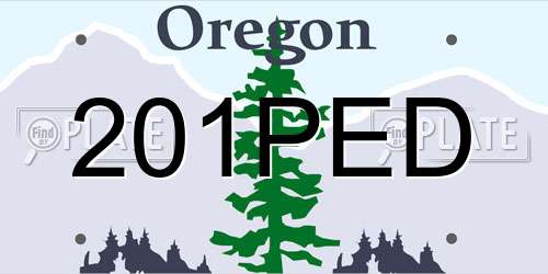 201PED Oregon License Plate