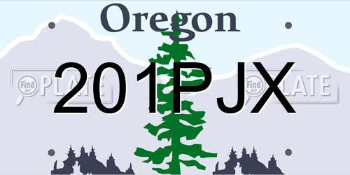 201PJX Oregon License Plate