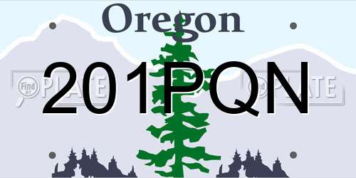201PQN Oregon License Plate