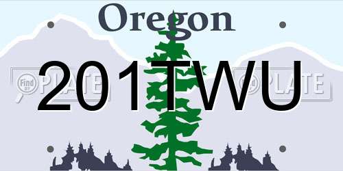 201TWU Oregon License Plate