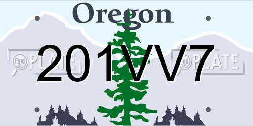 201VV7 Oregon License Plate