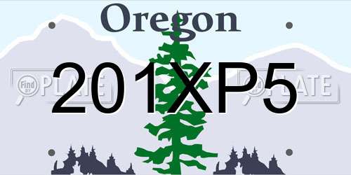 201XP5 Oregon License Plate