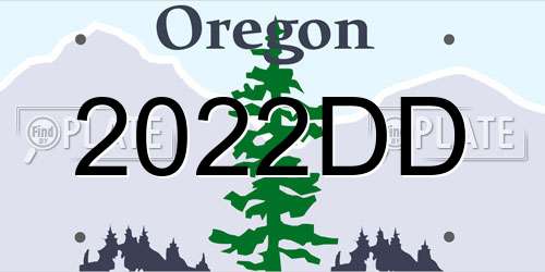 2022DD Oregon License Plate
