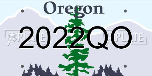 2022QO Oregon License Plate