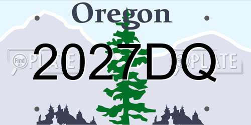 2027DQ Oregon License Plate