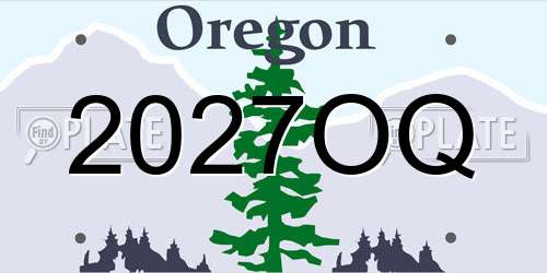 2027OQ Oregon License Plate