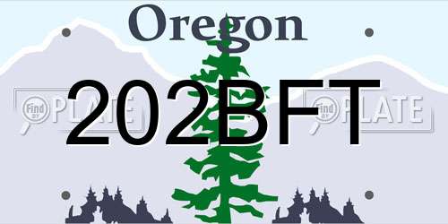 202BFT Oregon License Plate