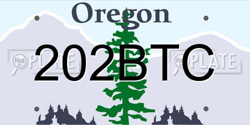 202BTC Oregon License Plate