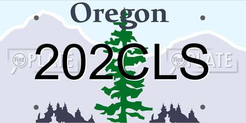 202CLS Oregon License Plate