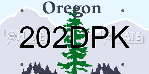 202DPK Oregon License Plate