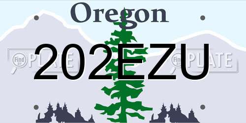 202EZU Oregon License Plate