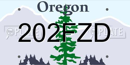 202FZD Oregon License Plate