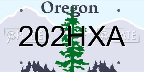 202HXA Oregon License Plate