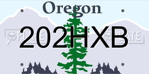 202HXB Oregon License Plate