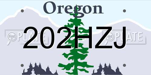 202HZJ Oregon License Plate