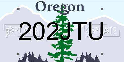 202JTU Oregon License Plate