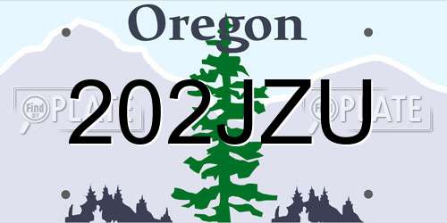 202JZU Oregon License Plate