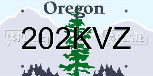 202KVZ Oregon License Plate