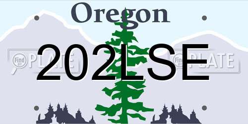 202LSE Oregon License Plate